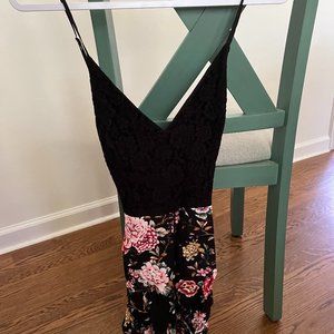 Black and Floral Romper